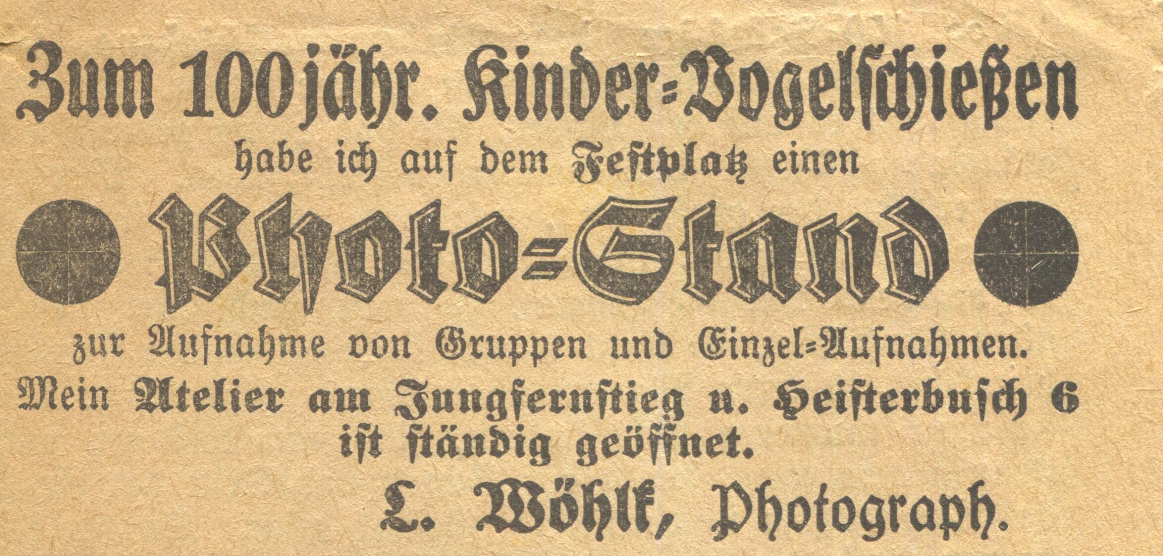 Anzeige zum Jubiläum: Photo-Stand